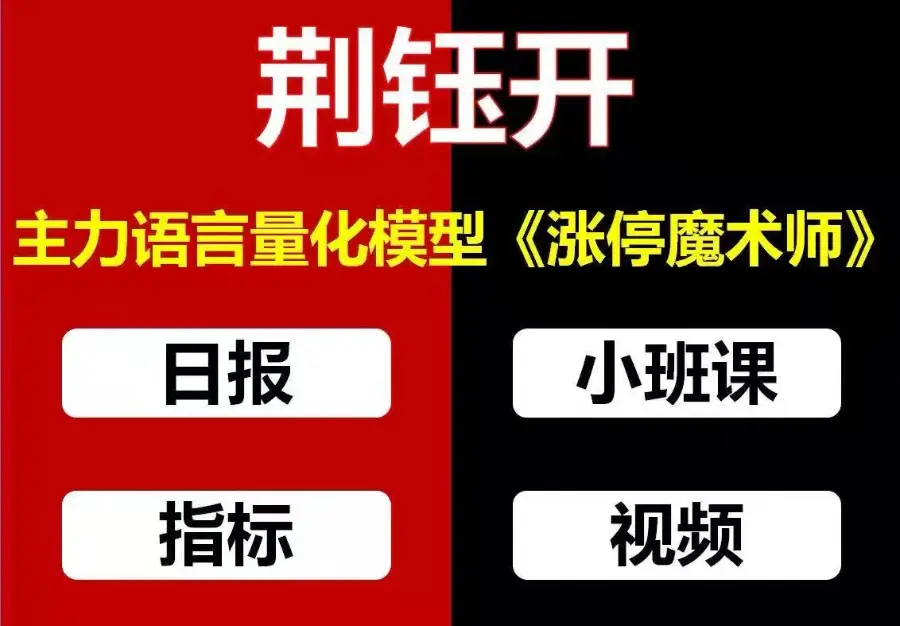 荆钰开《涨停魔术师》擒龙特训小班课+资料指标