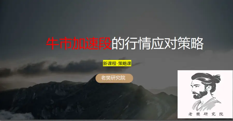 老樊研究院《牛市加速段的应对策略 》