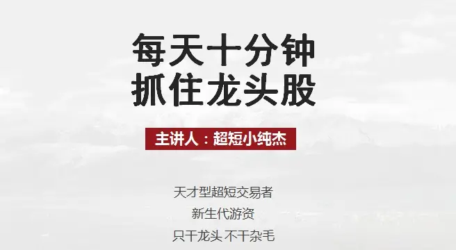 超短小纯杰《每天十分钟抓住龙头股》
