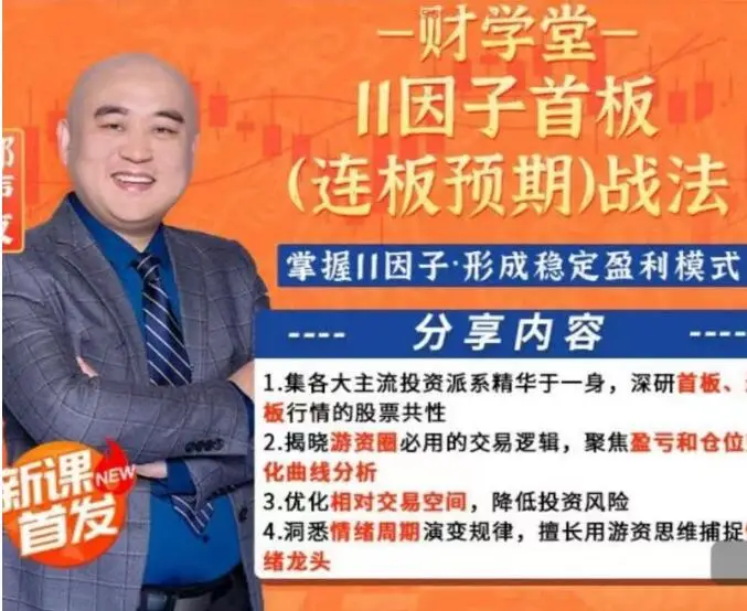 郑声友：11因子首板（连板预期）战法+小班课+指标+资料